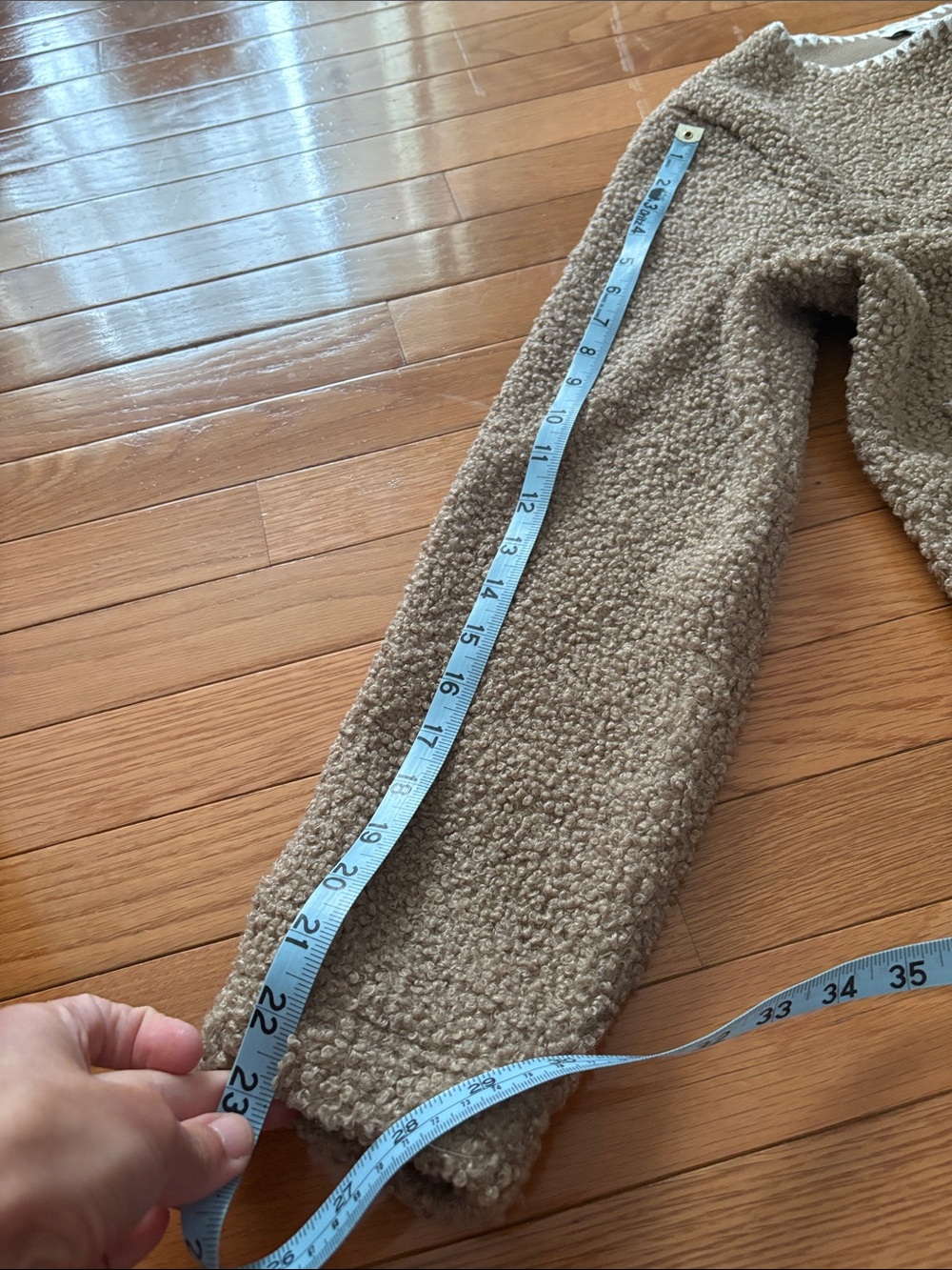 J. Crew Taupe Sherpa Top with White Trim - Picture 11 of 12